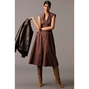 Anthropologie Brown Midi Dress